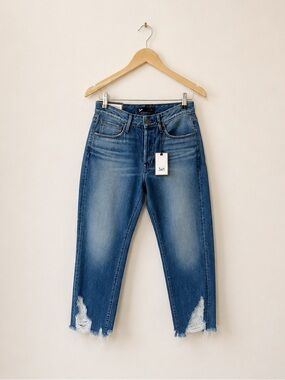 NEW 3X1 Higher Ground Boyfriend Cropped Distressed Jeans Rushmore Wash